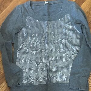 J. Crew Gray Sequin Sweatshirt